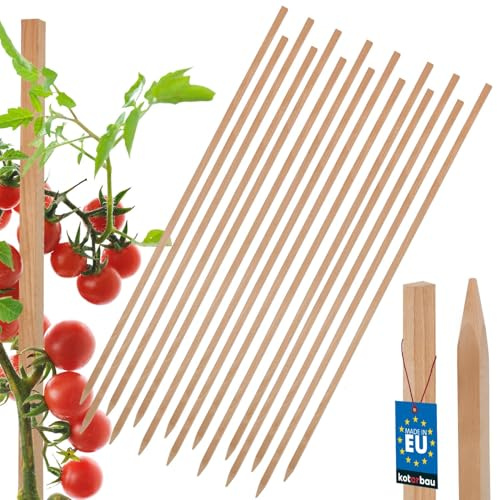KOTARBAU® 15 st Växtpinne - tomatstavar - 120 cm - Växtstavar - Bokträ - Naturlig Färg - Tomatstöd - Träväxtstavar - Tomatpinnar - Växtpinnar