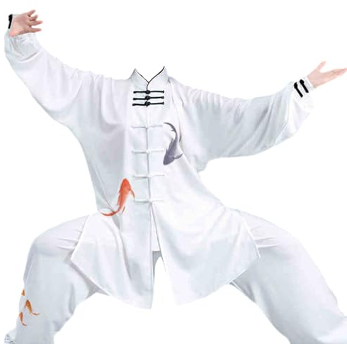 Leeonway Traje De Artes Marciales para Hombres,Kung Fu Ropa Unisex,Traje De Kungfu Tang para Hombre,CóModo Y Transpirable,Se Puede Usar En Interiores O Exteriores