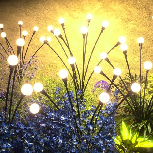 Urllyia Solar Lights Outdoor 4-Pack of 32 LEDs Solar Garden Firefly Light