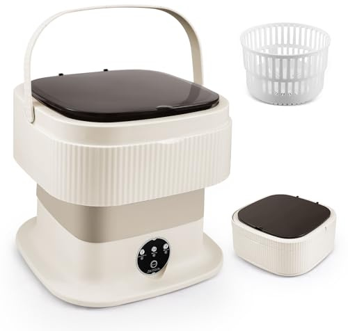 HIUYRFS Mini lavatrice da 11 l, 2 kg, pieghevole, piccola lavatrice con centrifuga, pulizia profonda della biancheria intima, abbigliamento per bambini