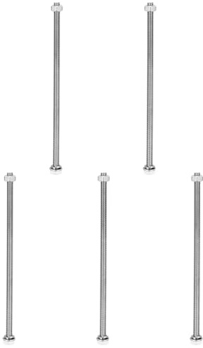 QUARKZMAN M6 x 150mm 304 Edelstahl Sechskantschrauben Bolzen Muttern Unterlegscheiben Und Sicherungsscheiben Sortiment Vollgewinde Hochglanz Finish Für Haushalt Elektronik 5 Sets