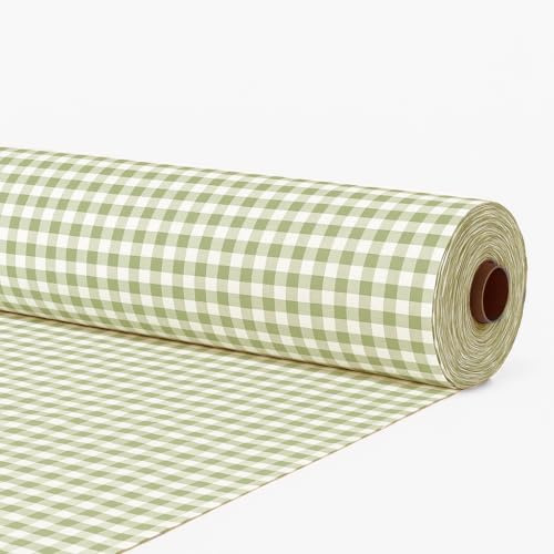 Telas por metro cuadro vichy algodón costura patchwork 1M x ancho 280 cm, color verde oliva