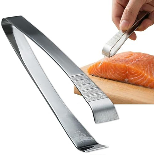 iimon mart Fish Bone Tweezers - Japanese Sushi Chef Grade, Stainless Steel, Non-Slip Grip, Made in Japan - Precision Pin Bone Remover for Salmon, Trout & All Fish