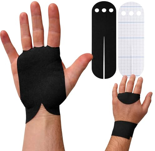 TS TAKE SPORT, tape sportivo, kinesio tape, tape kinesiologico, tape sportivo protettivo per mani e palmo, nastro kinesiologico, kinesiotape 20 pezzi pretagliati 7,5cm x 23cm (BLACK)