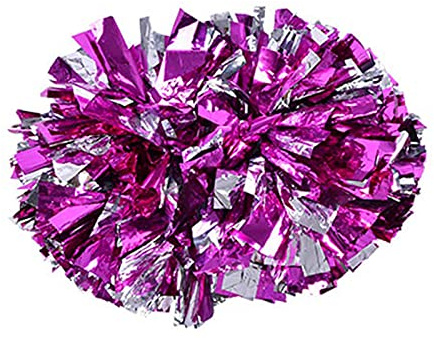 Dilwe 1 Paire Pom-Pom Girl Cheerleading Pompons en Plastique Aérobic Main Boule de Fleurs pour Compétition de Sport Scolaire 8 Couleurs aux Choix(Rose+Argent)