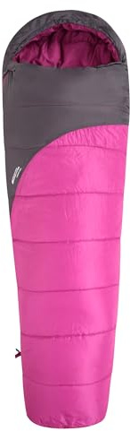 Mountain Warehouse Summit 250 Schlafsack - 3/4 Saison Isolierter & Mumienförmiger Schlafsack, 22cmX40cm wenn gepackt - Für Herbst, Camping & Trekking Fuchsia Reißverschluss rechts - reg. Länge (200cm)
