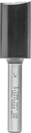 ENT 10998 rak fräs Skaft (S) 8 mm, Diameter (D) 19 mm, NL 30 mm, SL 40 mm, GL 70 mm, med Hårdmetall centrumspets