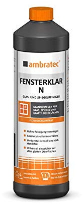 Fensterklar NR Glanzreiniger für glatte Oberflächen alkoholhaltiger Reiniger zur Erzielung kristallklarer Sauberkeit und streifenfreiem Glanz auf glatten Oberflächen