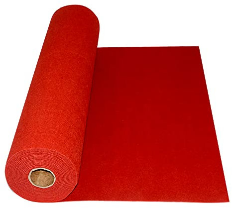 uyoyous Roter Teppich Läufer 1 x 10 m, Dicke: 5.5mm, 340 g/m² Hochzeit Läufer VIP Event Teppich Gangläufer Empfangsteppich Messeteppich Lang Teppich für Party, Zeremonie, Hochzeit Dekoration