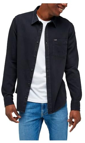 Lee Herr Button Down Shirt, svart, L