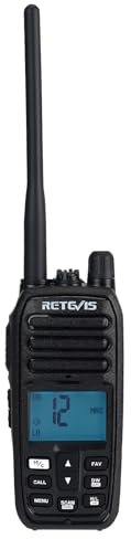 Retevis RM21 Marine VHF Radio, IP67 Wasserdichtes Walkie Talkie, AI Intelligente Rauschunterdrückung, 88 Kanäle Ship to Shore Funkgerät für Küstenwache, Kajakfahren, Angeln (Schwarz, 1 Stück)