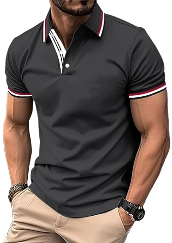 SwissWell Polo Hommes Manches Courtes Golf Poloshirt Chemises de Tennis Respirantes été T Shirt Séchage Rapide