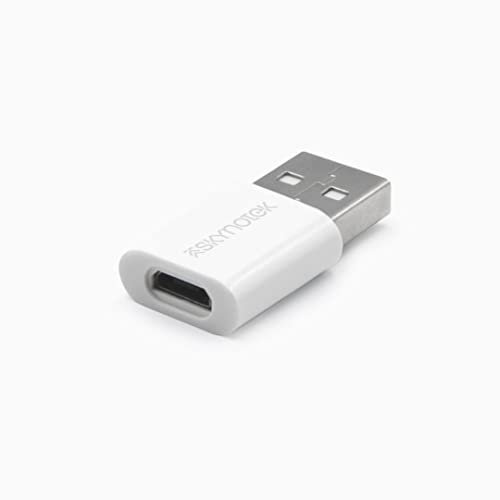Skynotek – Adaptador Micro USB Tipo B a USB A | Carga rápida y sincronización de Datos | Convertidor Compatible con Cargador Tipo A, multipuertos USB, Ordenador, televisor, Coche | Blanco