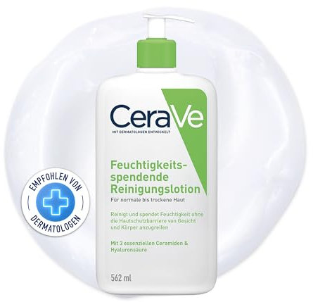 CeraVe Detergente Idratante per Viso e Corpo, Per Pelli da Normali a Secche, Azione Nutriente e Rinfrescante, Con 3 Ceramidi e Acido Ialuronico, 562 ml