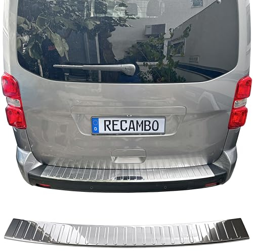 RECAMBO | Protector de Parachoques Trasero | Compatible con Zafira Life | a Partir de 2019 | Acero Inoxidable Cromado | Protección Borde de Carga
