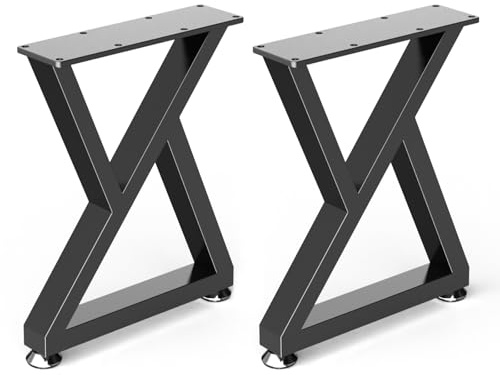 YheenLf 2 Stück Tischbeine Metall Schwarz Bis 300kg, Möbelfüße, Tischgestell aus 30x41.5cm, DIY Möbel Tischfüße, Heavy Duty Möbelbeine, Unabhängigkeit Stabilität, Z-Typ