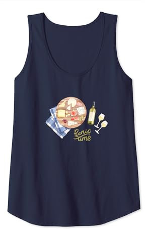 Femme Plateau à fromage et vin pour pique-nique d'été, planche à goûter à l'aquarelle Débardeur