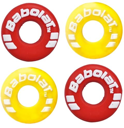 XIXILINRUIYUN 4 piezas de goma en forma de neumático amortiguador de vibración perdurable raqueta de tenis amortiguador suave accesorio de tenis ideal para jugadores de tenis (amarillo y rojo)