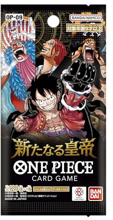BANDAI OP-09 One Piece The New Emperor Card Game, Boîte d'emballage, 6 Cartes par Pack x 24 Paquets de Cartes à Collectionner Nouvelles Originales