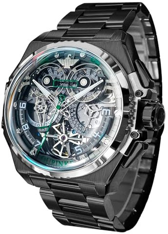 OUPINKE herrenuhren Automatische mechanische Armbanduhr Klassisch Saphirkristall Tourbillon Uhr in Zusammenarbeit mit Designern