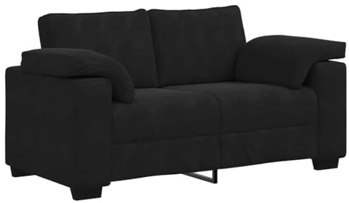 vidaXL Loveseat soffa svart 160x77x82 cm sammet
