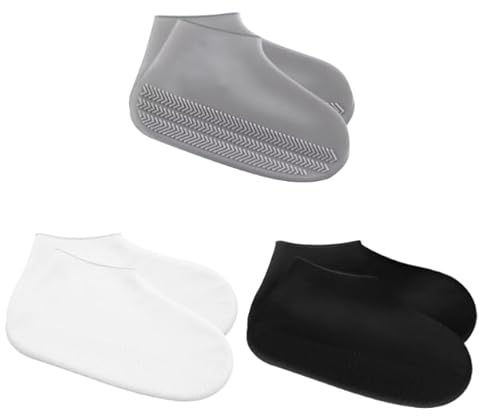 Tbintul 3 Paires Couvre Chaussure Impermeable, Surchaussures Impermeables Réutilisables Surchaussures Impermeables Silicone sur chaussure Imperméable, Protection Chaussure Pluie (M)
