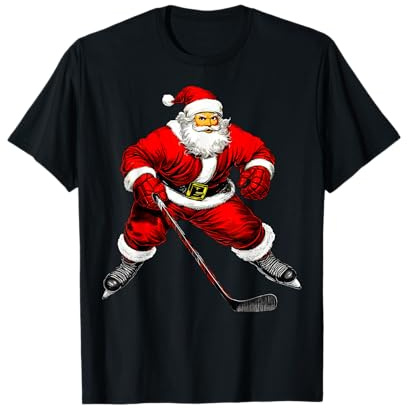 Giocatori di Hockey su Ghiaccio Natale Maglietta