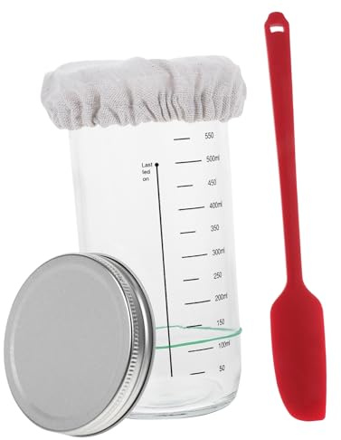 DIYEAH Barattolo Vetro con Chiusura Ermetica per Fermentazione e Conservazione Alimenti Contenitore per Pasta Madre e Cereali Bottiglia Sigillata per Pane e Pasta Madre per Casa e Cucina