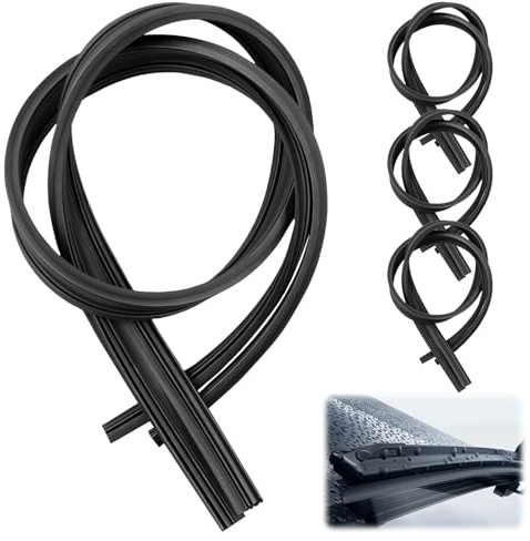 Zatixbu 8Pcs 32 Universal Wiper Blade Refills, Natural Rubber Windscreen Wipers Strips for Cars, Vans, Trucks - SPSN Coated, All-Weather Performance