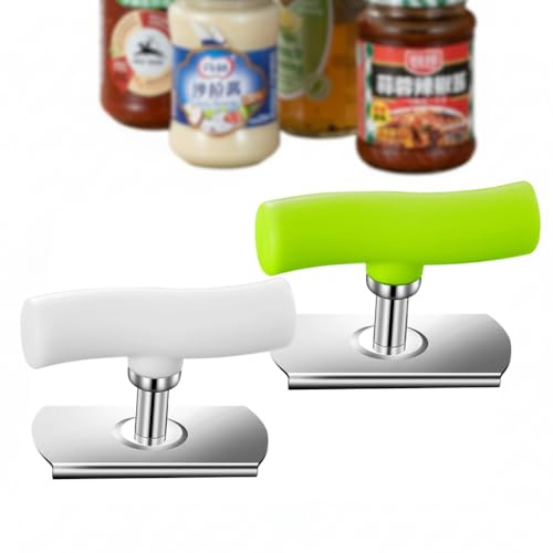 Cap Crack Jar Opener 2026 New Adjustable Multi-Lid Can Opener for Weak Hands - Ergonomic Non-Slip Grip, One-Hand Operation, Opens Bottles Cans Jars Effortlessl (White Green)