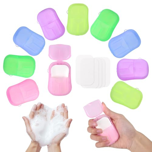 HXC 360 hojas de jabón para viajes, 10 cajas, jabón de papel, mini jabones, portátil, desechable, para exteriores, viajes, camping, senderismo