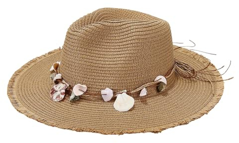 Générique Chapeau de Paille pour Femmes, Chapeaux de Soleil pour Dames UPF 50, Chapeau de Plage d’été pour Fille, Chapeau de Voyage Pliable Large Bordure Paille Chapeau de Soleil Pliable Plage
