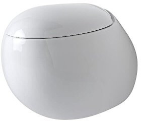 Milano Mellor Modern White Ceramic Wall Hung Round Toilet WC Soft Close Seat