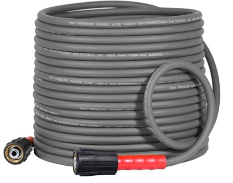 YAMATIC Super Flexible Pressure Washer Hose 15M/50FT x 1/4, M22 Kink Resistant Power Washer Hose Replacement for Flexzilla Uberflex Ryobi Troy Bilt Honda,Leak-Free M22 Fittings(3200 PSI/220 Bar)