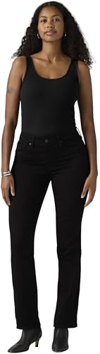 Levi's 314 Shaping Straight Vaqueros, Black And Black, 32W / 32L Mujer