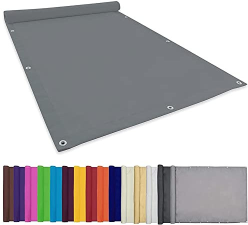 Sun Sonnensegel Sonnenschutz Sonnentuch 1x4M Wetterbeständig Mit Uv Schutz Sonnenschutz Sonnensegel quadratisch Zeltplane inkl Befestigungsseile Für Garten Balkon Und Terrasse, Hellgrau, 22073