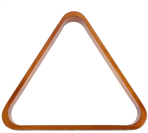Happyyami Wooden Billiard Ball Storage Rack Triangle Billiard Holder for Pool Table Stylish Gold-Edged Design Essential Accessories for Home Use