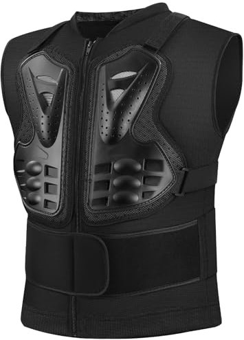 Pellor Adult Chest Protector Off-Road Vest Motorcycle Jacket Motobike Body Armor Sports Chest Back Spine Protector Street Bike Anti-Fall Gear Oversize Motorcycle Protective Armour