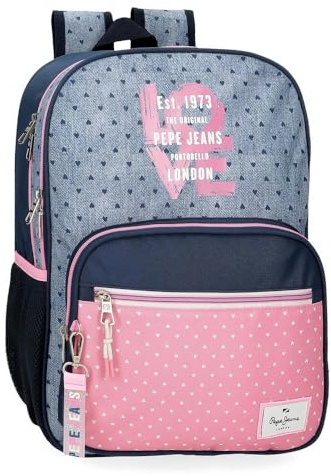 Pepe Jeans Noni Denim Mochila Escolar, Multicolor, 30x40x12 cms