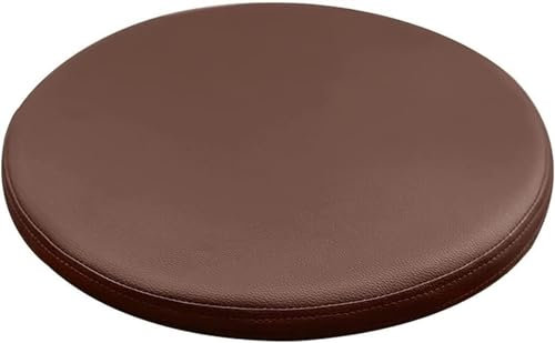 uyeoco wasserdichte Stuhlkissen aus Leder runden Sitzkissen, rutschfeste runde Kissen-Stuhlpolster für 25 cm, 30 cm, 35 cm, 40 cm, 45 cm Stühle/Rundhocker (Color : 1#, Size : 45cm/17.7inch)