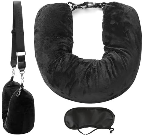 Nackenkissen Reise, Nackenkissen Befüllbar, Schlauchförmiges Reisekissen Erweiterbares U-Förmiges, Stopfbares Nackenkissen mit Kleidung, Kissen Flugzeug Multifunktionales Nackenkissen Bezug für Reise