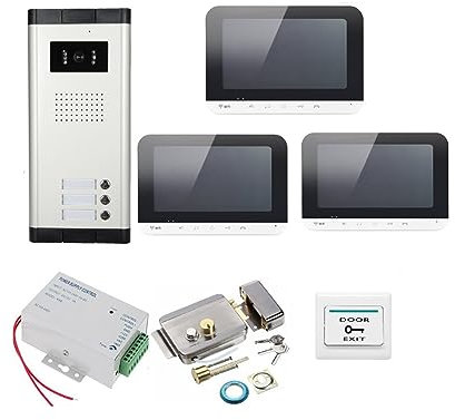 Visuell dörrklocka Video Intercom 7-tums LCD-skärm Wifi Trådlös Video Dörrtelefon Dörrtelefon Intercom Kit For 2/3 Enheter Lägenhet För hemsäkerhet(Size:V70MG-620-1V3-lock)