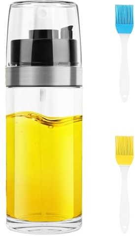 TNOMSNO Spruzzino Olio, 2 in 1 Spruzzino Olio per Friggitrice Aria, 150 ml Nebulizzatore Olio, Spruzzatore Olio Nebulizzatore Olio Oliera Spray, Spray per Olio da Cucina per Cuocere, Grigliare
