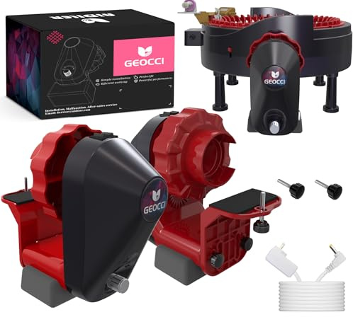 GEOCCI Electric Knitting Machine Adapter for ADDI 46-Needle Round Knitting Machine (Black and Red)