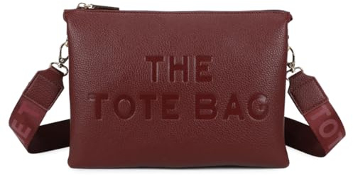 LeahWard Women's Cross Body Bag,Multiple Compartment Handbag,The Tote Bag (Burgundy)