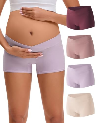 INNERSY mammakalsonger dam bomull graviditets-boxershorts underkläder undermagen 4-pack