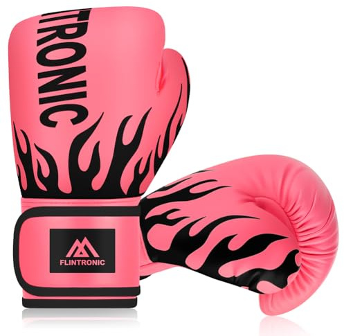 Flintronic Guantes de Boxeo para Niños y Junior, 6OZ Guantes de Boxeo Entrenamiento, para Kickboxing, Muay Thai, MMA, Artes Marciales, Sparring