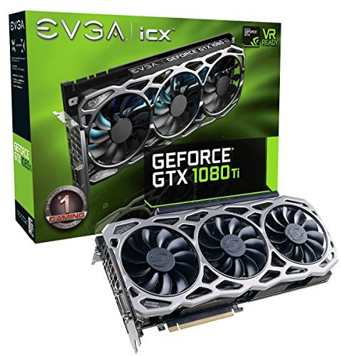EVGA GeForce GTX 1080 Ti FTW3 GAMING, 11GB GDDR5X, iCX Technology - 9 Thermal Sensors & RGB LED G/P/M, 3x Async Fan Control, Optimized Airflow Design Graphics Card 11G-P4-6696-KR