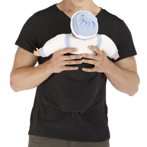 amropi Homme Porte Bébés Kangourou Manches Courtes T-Shirts (Noir,XL)