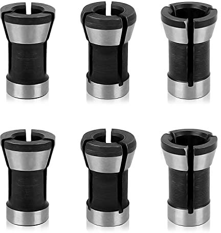 MEISO 6 unidades de alicates de sujeción adaptadores, pinza de sujeción para lijadora recta 6/6,35/8 mm de repuesto, para amoladora recta, alicates de sujeción de repuesto, cortes, máquina de grabado